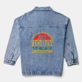 Vintage Birthday Decoration July 1980 Denim Jacket