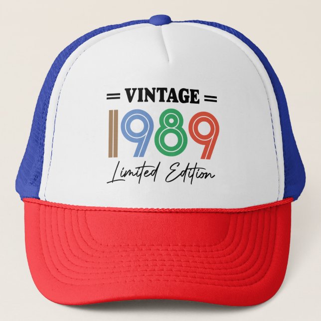 Vintage Birthday Gift | Personalized Trucker Hat (Front)