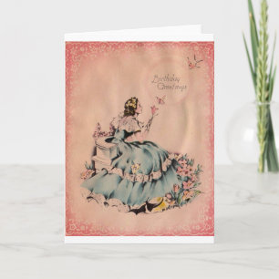 Vintage Birthday Greetings Birthday Card