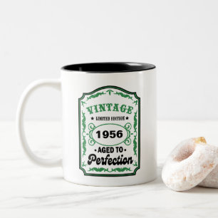 Vintage Birthday Label Personalized Year Two-Tone Coffee Mug