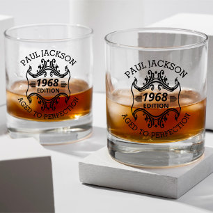 Vintage Birthday Name & Year Aged to Perfection Whiskey Glass