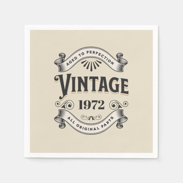 Vintage Birthday Napkin (Front)