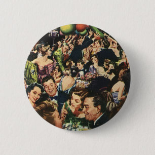 Vintage Birthday Party Balloons, Hollywood Theme 2 Inch Round Button