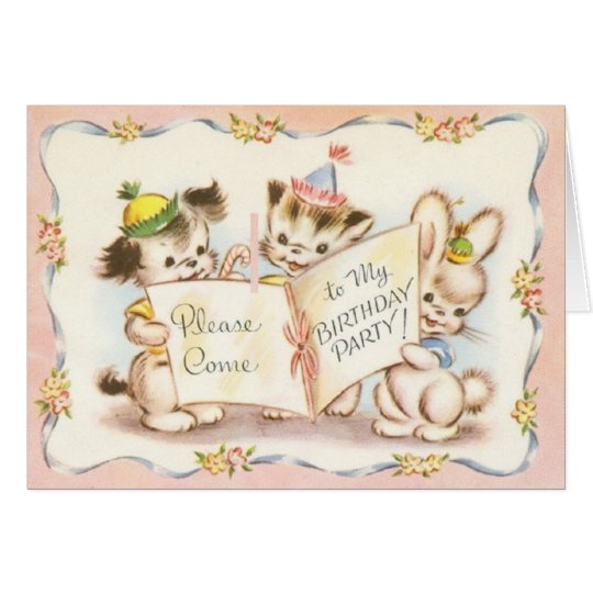 Vintage Birthday Party Invitation