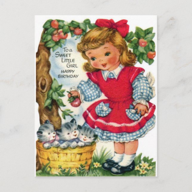 Vintage Birthday Postcard (Front)