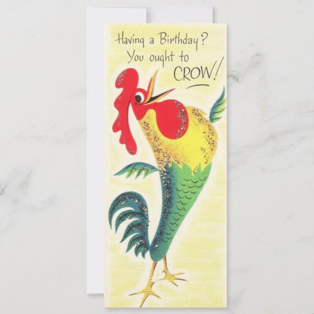 Vintage Birthday Roster Crow! Holiday Card (Front)
