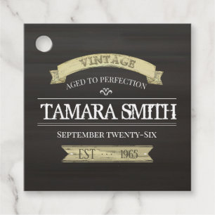 Vintage Birthday Rustic Gold Aged to Perfection Favour Tags