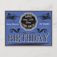 Vintage Birthday Save The Date
