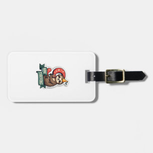 Vintage Birthday Sloth Girl Party Vector Design 2 Luggage Tag
