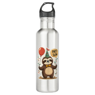 Vintage Birthday Sloth Retro Party Animal Design 2 710 Ml Water Bottle