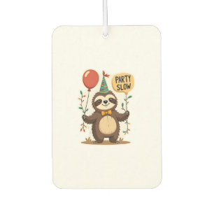 Vintage Birthday Sloth Retro Party Animal Design 2 Air Freshener
