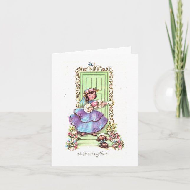 Vintage Birthday Visit Card (Front)