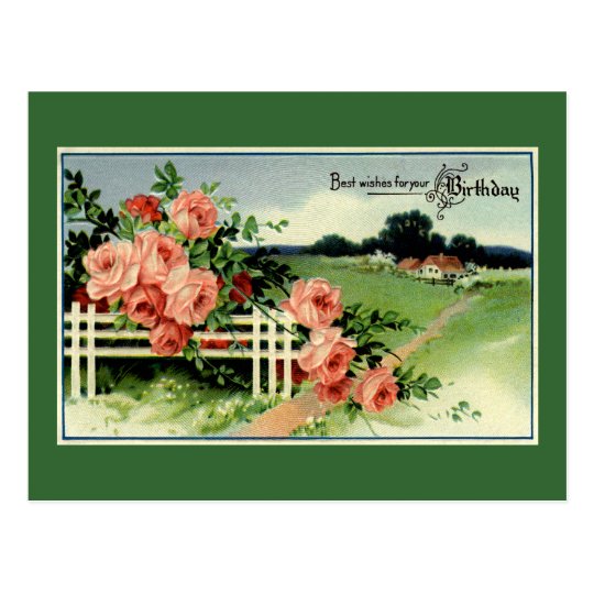 "Vintage Birthday Wishes" Postcard