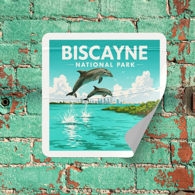 Vintage Biscayne National Park Square Sticker (Creator Uploaded)