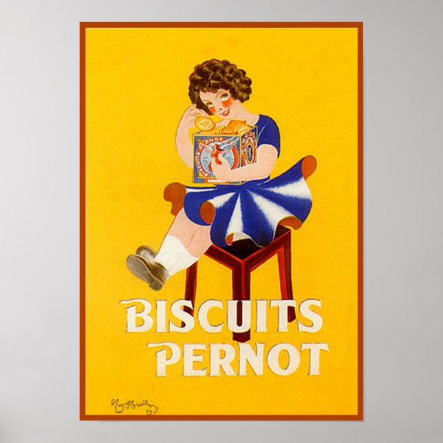 Vintage Biscuits Pernot Ad Poster (Front)
