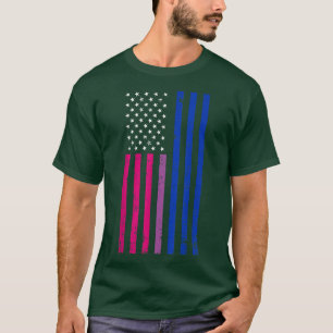 VINTAGE Biseual Pride Flag, US Flag, LGBTQ Pride M T-Shirt