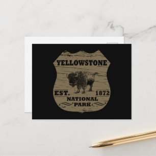 Vintage Bison Yellowstone National Park Holiday Postcard