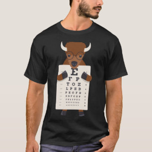 Vintage Bisons Baby Bison Eye Chart Artistic Optic T-Shirt