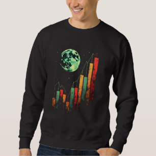 Vintage Bitcoin Chart Candle and Cryptocurrency In Sweatshirt