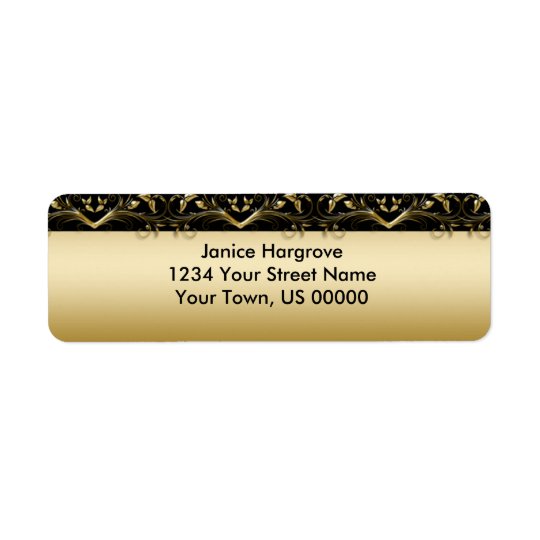 Vintage Black and Gold Return Address Label