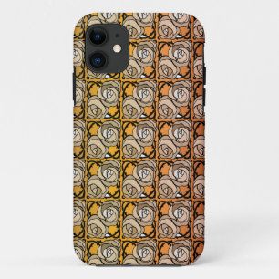 Vintage black and gold Roses floral pattern iPhone 11 Case