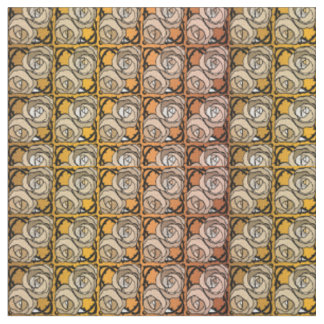Vintage black and gold Roses floral pattern Fabric