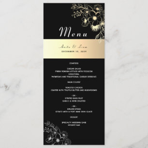 Vintage Black and Gold Wedding Menu
