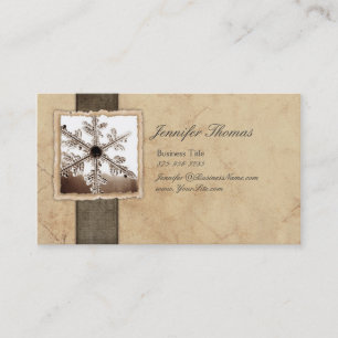Vintage Black and Ivory Snowflake Business Card