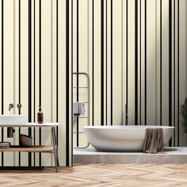 Vintage Black and off-white   Wallpaper (Bathroom)
