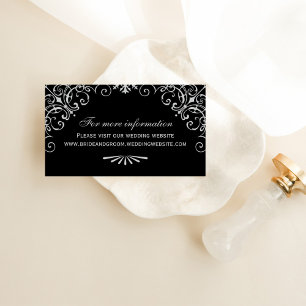 Vintage Black and Silver Art Deco Wedding Website Enclosure Card