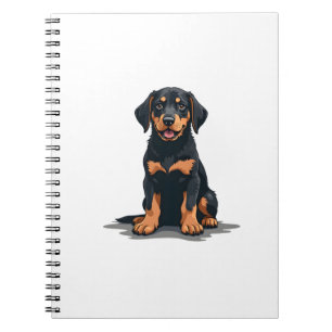Vintage Black and Tan Dog Back View Illustration P Notebook