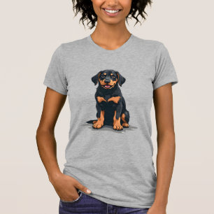 Vintage Black and Tan Dog Back View Illustration P T-Shirt