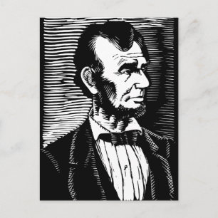 Vintage Black and White Abraham Lincoln Portrait Postcard