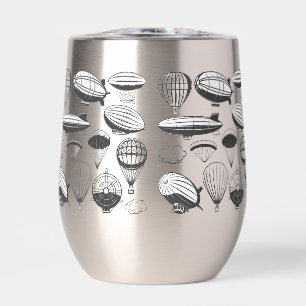 Vintage Black and White Airship Pattern