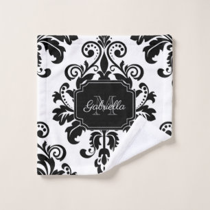 Vintage Black and White Bath Towel Set