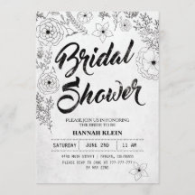 Vintage Black and White Bridal Shower Invitation