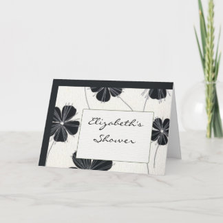 Vintage black and white bridal shower invite
