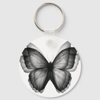 Vintage Black and White Butterfly Keychain