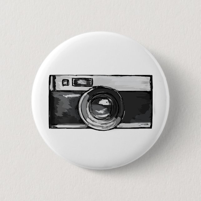 Vintage Black and White Camera Button (Front)