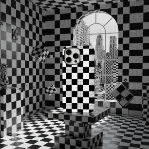vintage Black and white checkerboard aesthetic iPhone 16 Pro Max Case