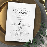 Vintage Black and White Classic Rehearsal Dinner Invitation<br><div class="desc">Formal,  vintage-style rehearsal dinner invitations with a calligraphy ampersand. Black text on a crisp white background. Text is fully editable.</div>