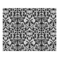 Vintage Black and White Damask Lace Brocade