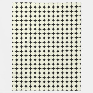 Vintage Black and White Geometric Dots Pattern   Fleece Blanket