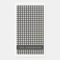 Vintage Black and White Gingham Plaid Personalized