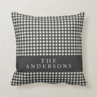 Vintage Black and White Gingham Plaid Personalized