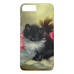 Vintage Black and White Kitten Painting Case-Mate iPhone Case