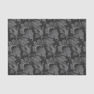Vintage Black and White Leaf Flora Pattern Tissue Paper
