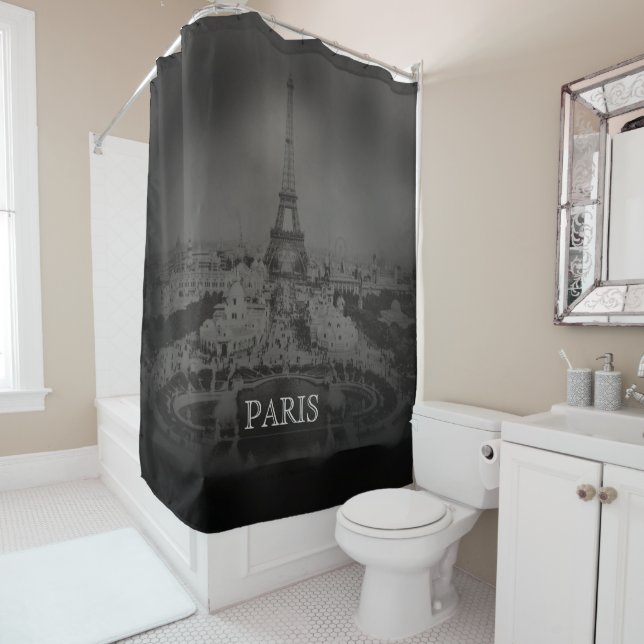 Vintage Black and White Paris and Eiffel Tower (In Situ)