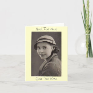 vintage black and white photo 1930’s lady portra card