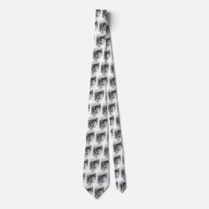 Vintage Black and White Pirates Sketch, Tailpiece Tie